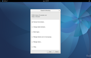 Main interface in Fedora 28 (after join the domain and unlocked)