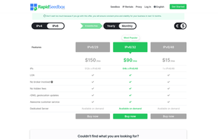 RapidSeedbox IP Rental screenshot 2