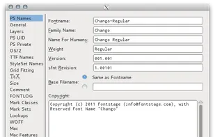 "The Font Info window is ubiquitous in font editors, and FontForge closely follows the OpenType Specification. It may appear cryptic at first, but using it can help you become more familiar with the OpenType format, and, in turn, reading about the OpenType format makes the dialog more approachable." <http://designwithfontforge.com/en-US/Font_Info_&_Metadata.html>