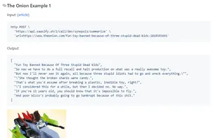 Synopsis API screenshot 1