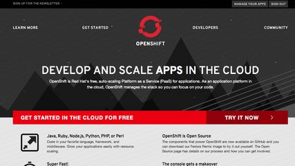 OpenShift homepage