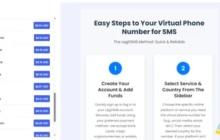 Homepage of legitsms.com