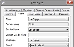 Template settings