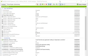NVIDIA Profile Inspector screenshot 1