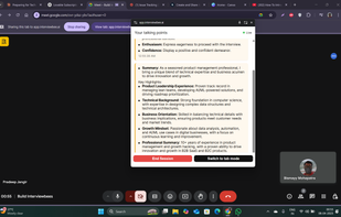 Live Interview Docked Screen
