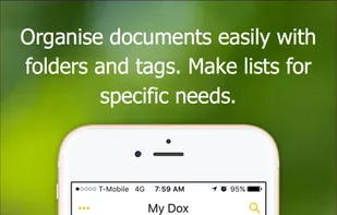 Organise documents easy with folders and tags. Make lists to group them for specific needs.