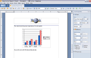 With Lotus Symphony Documents, you can add data using a variety of table formats.