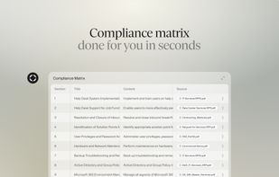 Compliance matrix done for you in seconds