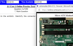 Question screen with an exhibit.