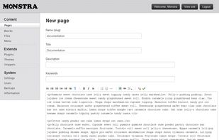 Monstra CMS screenshot 3