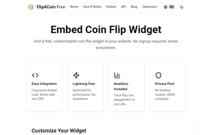 Embed coin flip widjet