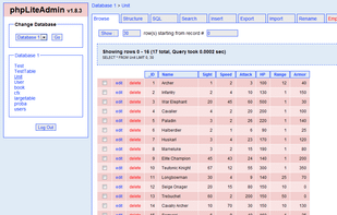 PHPLiteAdmin screenshot 1