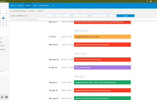 Activity planning and tracking, agenda view