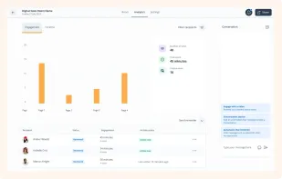 Get in-depth and real-time tracking of prospects’ engagement on your documents. Unique views, time spent on individual pages, comments, and much more.