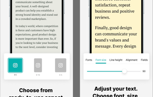 Choose Aspect ratio, Adjust text settings.