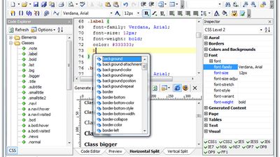 CSS editing, HTML Tidy Validator, css/html auto-complete