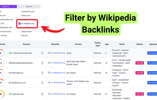 Filter by trusted websites you want backlinks from