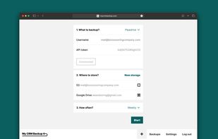 Setup the settings