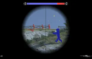 Road in "Island" Map, between Fortress Wall and Blue Default Spawn Point, in scope.