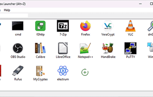 The main interface of the Portabox Launcher provides users with easy access to its core features.