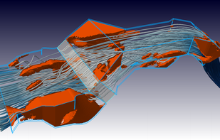 Automatic adjoint topology optimization of a duct flow in MantiumFlow.