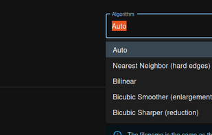 Resize the images using different algorithms 