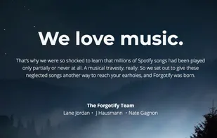 Forgotify screenshot 1