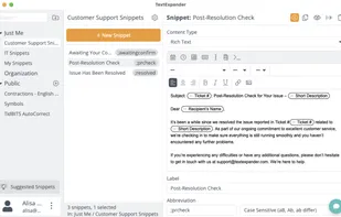 TextExpander screenshot 1