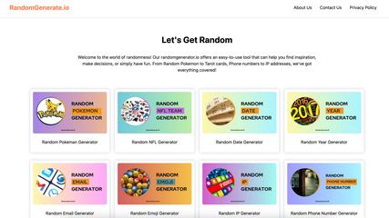Home page that contains all the tools listed.