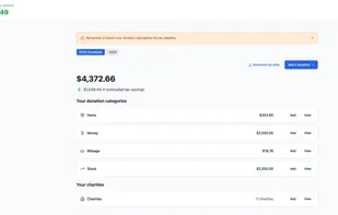 Main Dashboard for Deductible Duck