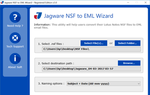 Jagware NSF to EML Wizard screenshot 1