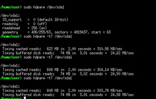 hdparm screenshot 1