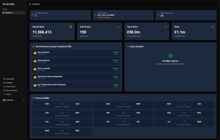Example of dashboard with newly created FPL account.