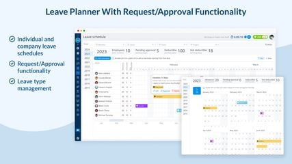 Employee leave management integrated with timesheets: Personal day-off calendar for every employee and a common leave schedule with the request/approval process.