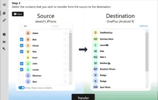 Step 3: Select the contacts to transfer