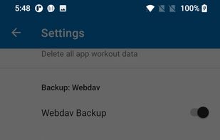 Import/Export your workouts from your own webdav server. Can also setup auto-exporting. 