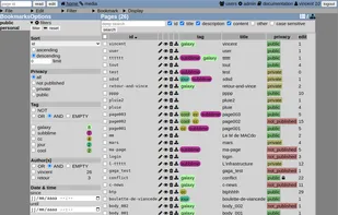 Home view list all the pages