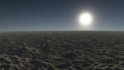 Sunrise on a procedural planet