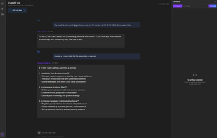 Caption: CallGPT 6X — six AI providers, real-time cost tracking, and artifacts in one workspace