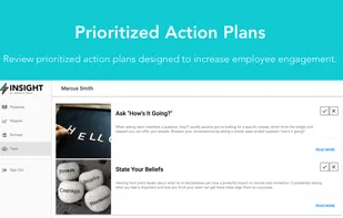 Review prioritized action plans designed to increase employee engagement.