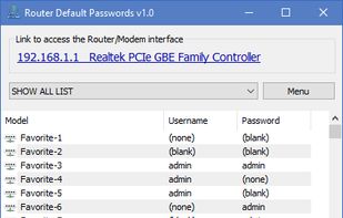 Router Default Password screenshot 1