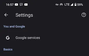 settings page
