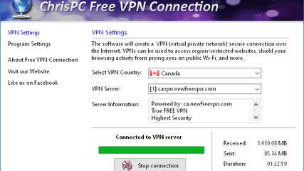 ChrisPC Free VPN Connection screenshot 1