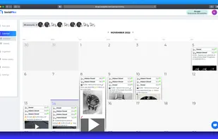 Calendar view of social media posts