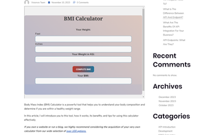 examples on how it will look like when the calculator is embedded in another article