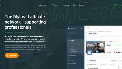 MyLead's home page