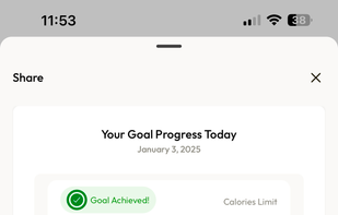 Sharable daily goals progress