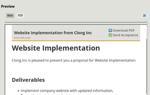 Proposals are rendered to the web