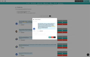 Penalties list with ability to remove penalty and view details
