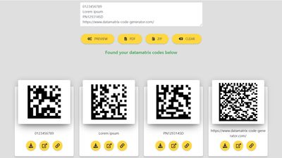 You can generate multiple datamatrix codes at once.